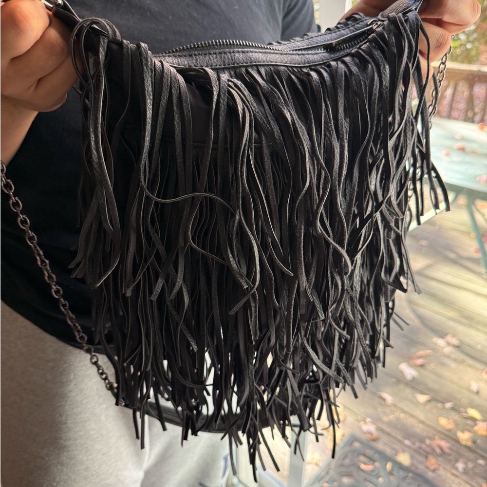 Steve Madden fringed black bag - Picture 8 of 10